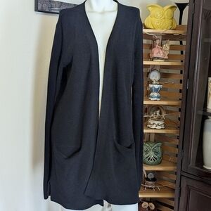 Old Navy Tall Black Open Sweater With Pockets
